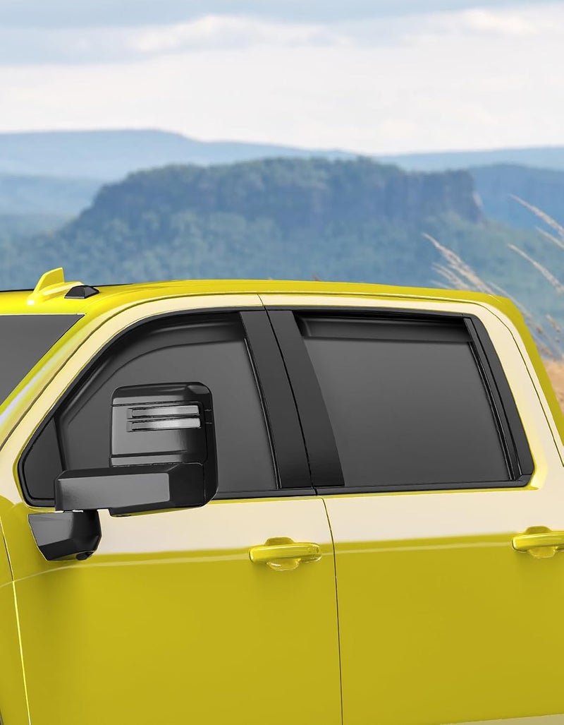Deejecsun in-Channel Window Rain Guards Fit for Chevy Silverado/GMC Sierra 2500HD/3500HD 2020-2026 Crew Cab, Extra Durable Truck Window Deflectors Vent Visors Vent Shades Exterior Car Accessories - Image 2